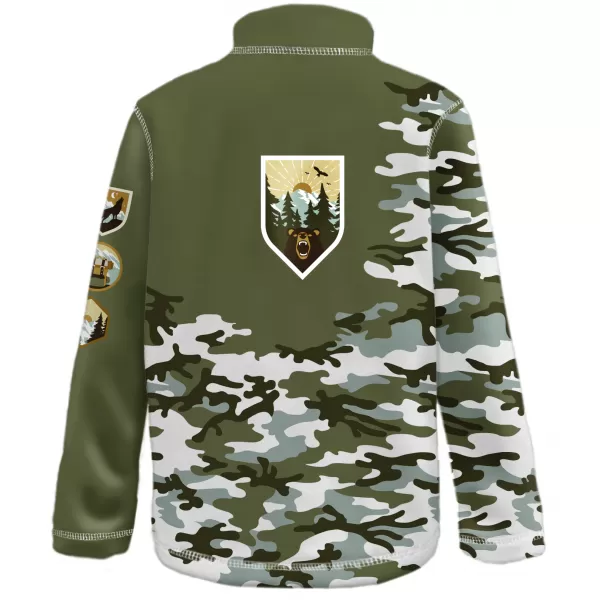  Fleecová mikina detská, MASKÁČ, khaki, vel. 104-110 ZELENÁ WAMU 