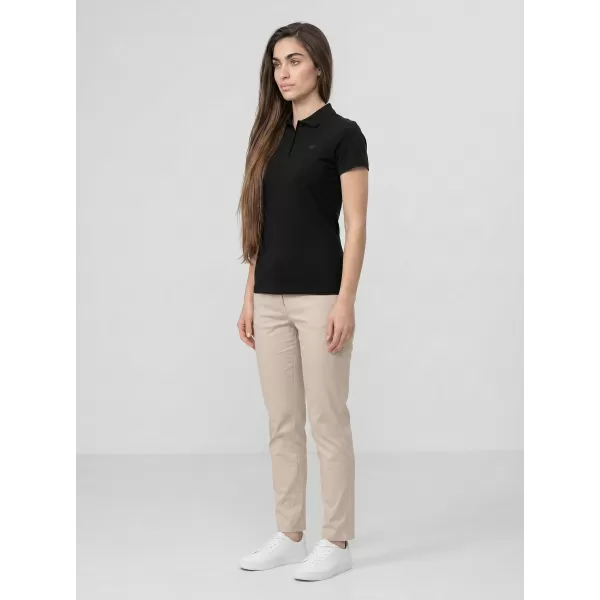  Dámske tričko s golierom 4F WMM00TPTSF0768 DEEP BLACK 