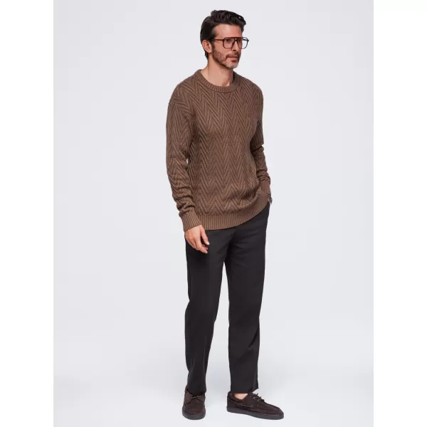  Pánsky sveter OMBRE OM-SWSW-0190 BROWN 