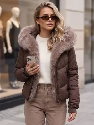 Dámska bunda DSTREET TY6104 HNEDÁ