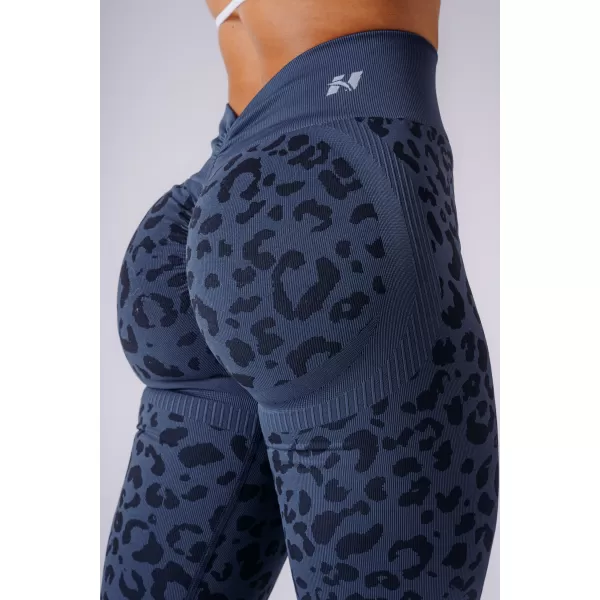  Dámske legíny NEBBIA PRIMAL 849 DARK BLUE LEOPARD 