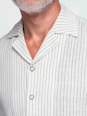 Pánska košeľa OMBRE OM-SHSS-0222 OFF-WHITE