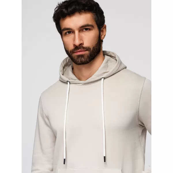  Pánska mikina OMBRE OM-SSBN-0270 LIGHT BEIGE 
