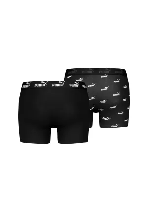 Pánske boxerky PUMA ELEMENTS MEN LOGO PRINT BOXERS 2P 93875405 BLACK