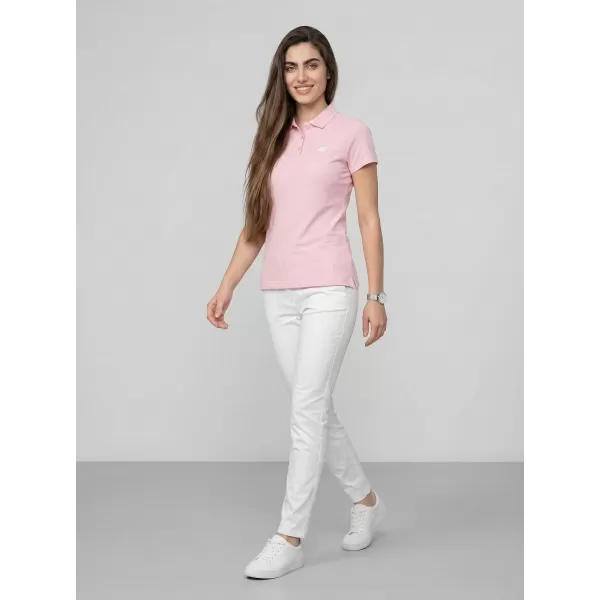  Dámske tričko s golierom 4F WMM00TPTSF0768 LIGHT PINK 