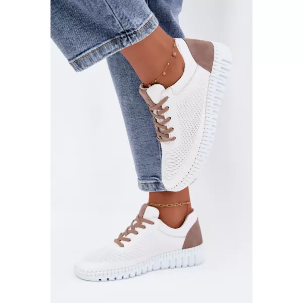  Dámske poltopánky ARTIKER 58C3083 WHITE/BROWN 