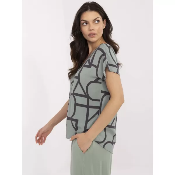  Dámska blúzka SUBLEVEL D73771M11171D KHAKI/BLACK 
