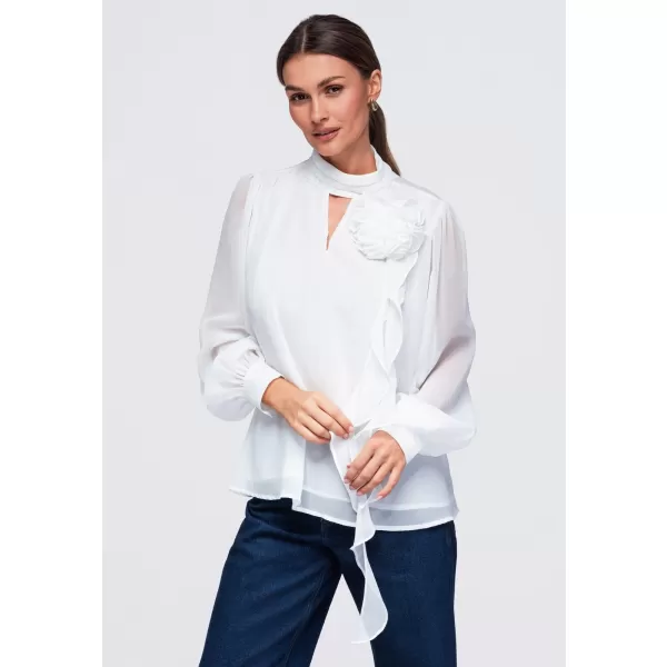  Dámska blúzka OMBRE OW-TS-E0085 WHITE 