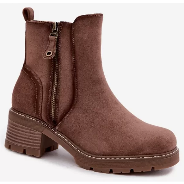  Dámske členkové topánky S.BARSKI HY62-8101 COFFEE 