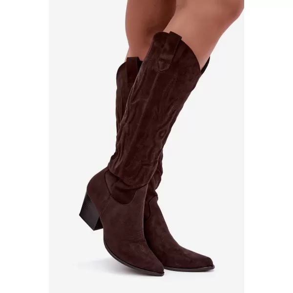  Dámske čižmy BOTO 9697A-1 BROWN 