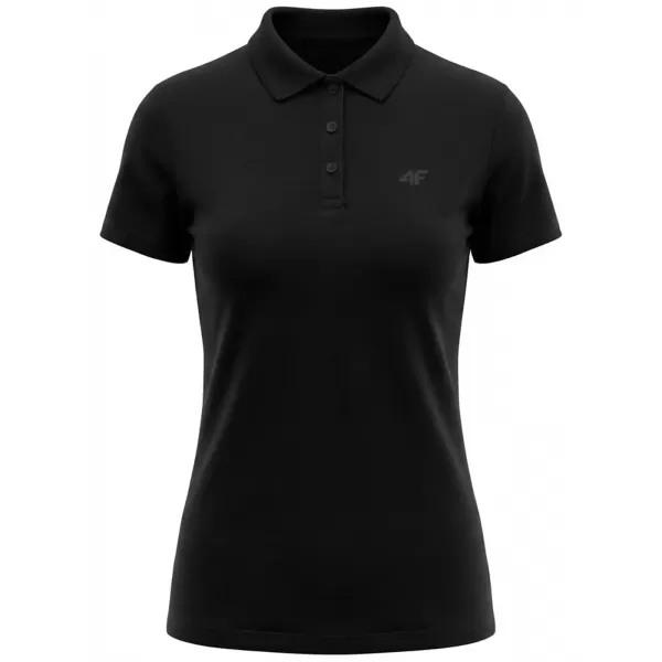  Dámske tričko s golierom 4F WMM00TPTSF0768 DEEP BLACK 