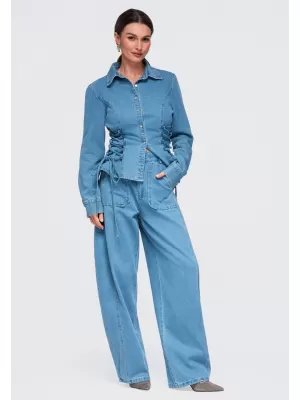 Dámske nohavice OMBRE OW-PA-E0017 BLUE