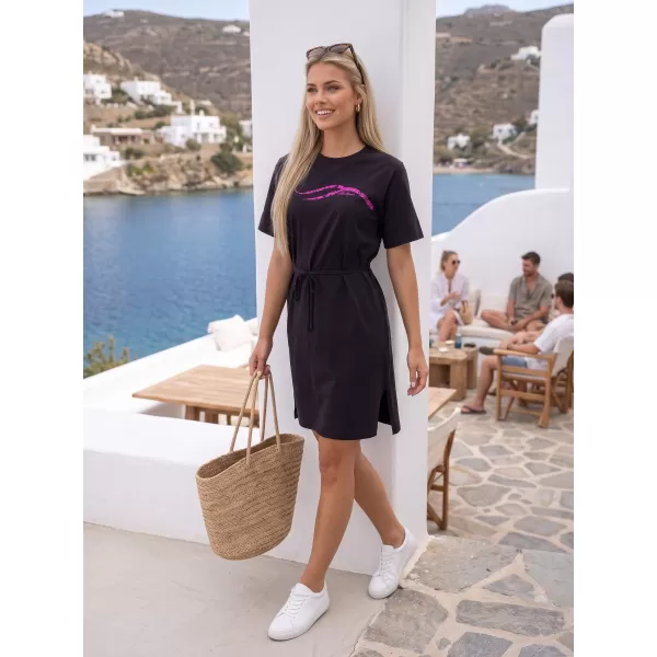  Dámske šaty ALTISPORT ALW001816 ČIERNORUŽOVÁ 