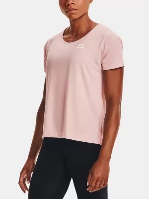 Dámske tričko UNDER ARMOUR UA RUSH ENERGY CORE SS 1365683-685 RUŽOVÁ
