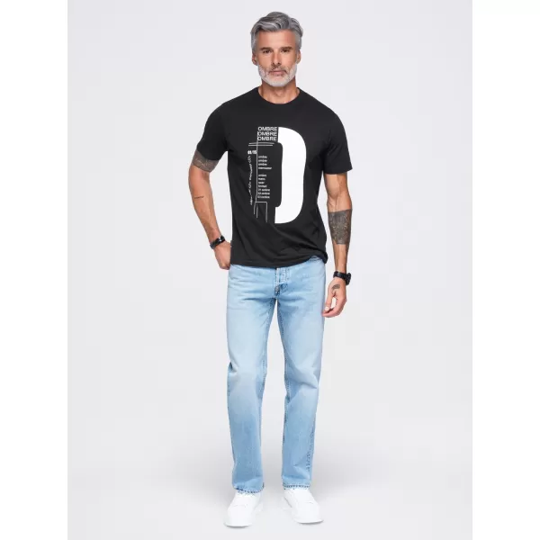  Pánske tričko OMBRE OM-TSPT-0299 BLACK 