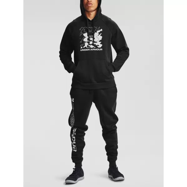  Pánska mikina UNDER ARMOUR RIVAL FLEECE BOX LOGO HD 1357095-001 ČIERNA 