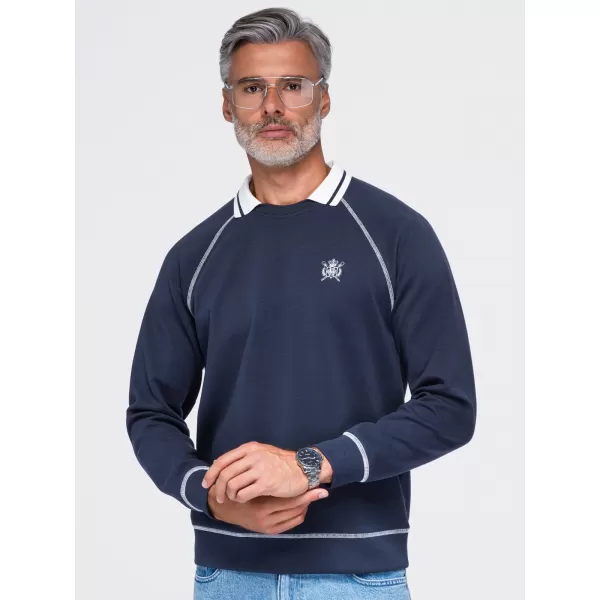  Pánska mikina OMBRE OM-SSNZ-0269 NAVY BLUE 