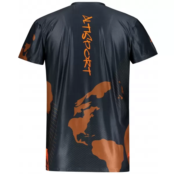 Pánske voľnočasové tričko premium ALTISPORT VOJ/ALM130TR06 ČIERNA-ORANŽOVÁ 