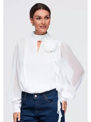 Dámska blúzka OMBRE OW-TS-E0085 WHITE