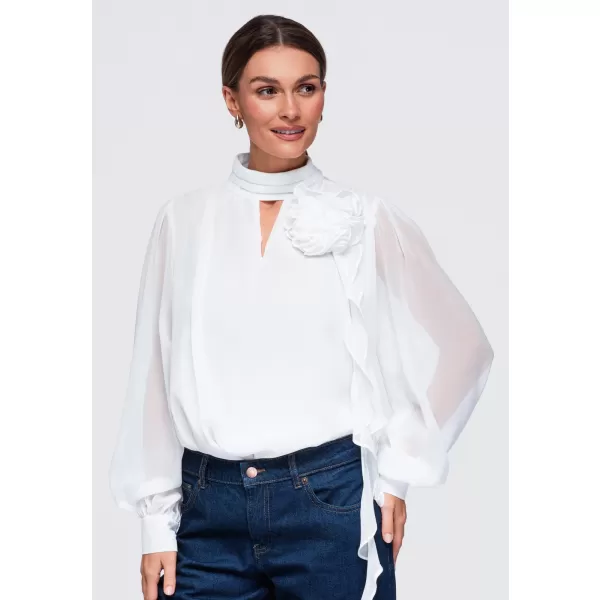  Dámska blúzka OMBRE OW-TS-E0085 WHITE 