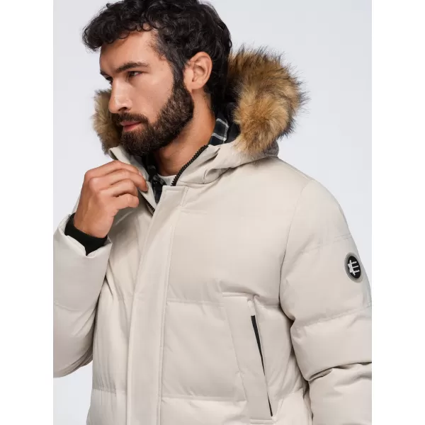  Pánska parka OMBRE OM-JALJ-0310 CREAM 
