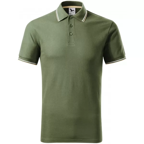 Pánske tričko s golierom MALFINI FOCUS 232 KHAKI 