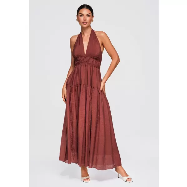  Dámske šaty OMBRE OW-DLR-E0001 BROWN 