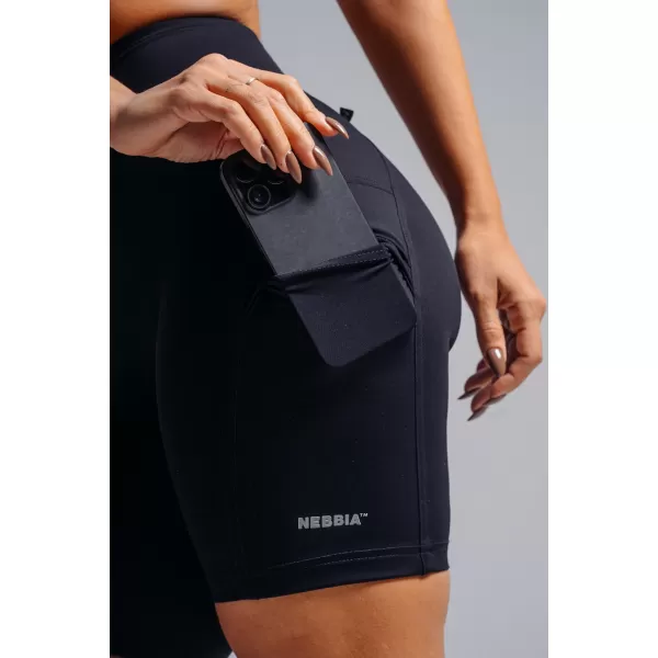  High-waist šortky s vreckami NEBBIA PRIMAL 858 BLACK 