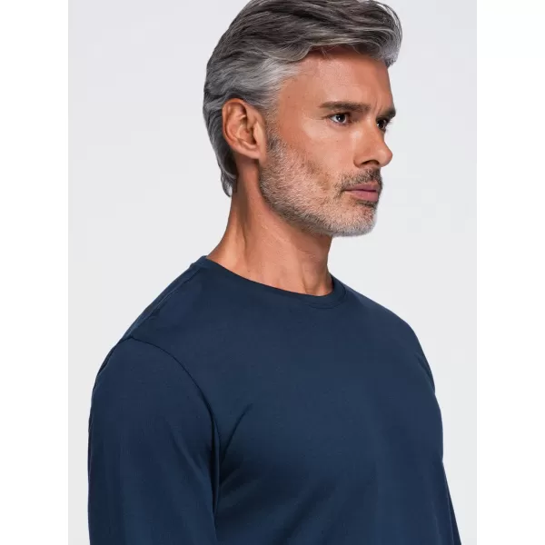  Pánske tričko OMBRE OM-LSBL-0142 NAVY BLUE 
