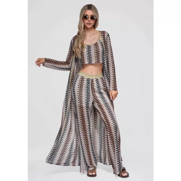  Dámsky kardigan OMBRE OW-UW-E0001 BROWN 