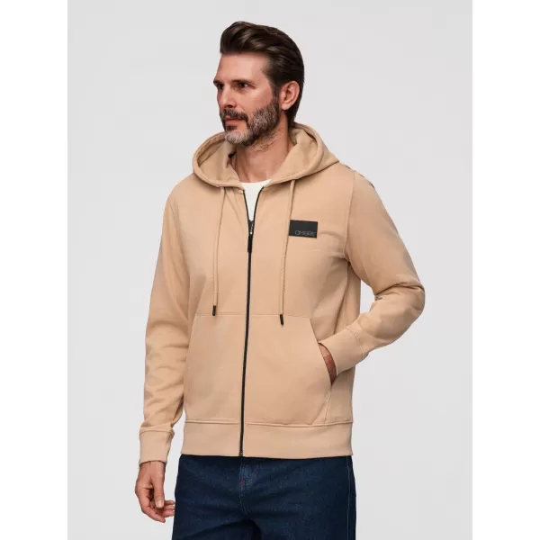  Pánska mikina OMBRE OM-SSZP-0256 SAND 
