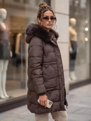 Dámska bunda DSTREET TY5822 HNEDÁ