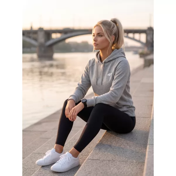  Dámska mikina 4F WMM00TSWSF2536 COLD LIGHT GREY MELANGE 