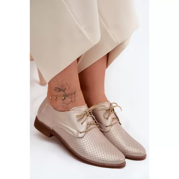  Dámske poltopánky ZAZOO 4238/HOGL GOLD 