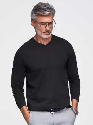 Pánske tričko OMBRE OM-LSBL-0143 BLACK
