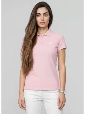Dámske tričko s golierom 4F WMM00TPTSF0768 LIGHT PINK