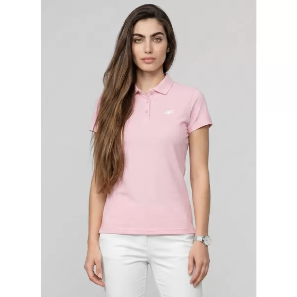  Dámske tričko s golierom 4F WMM00TPTSF0768 LIGHT PINK 