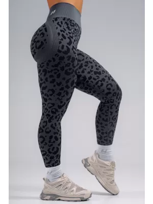 Kompresné push-up legíny s leopardím vzorom NEBBIA PRIMAL 849 BLACK LEOPARD