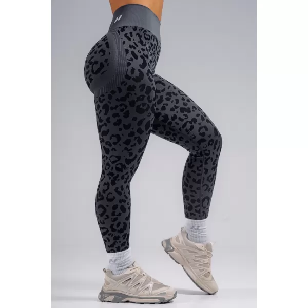  Kompresné push-up legíny s leopardím vzorom NEBBIA PRIMAL 849 BLACK LEOPARD 
