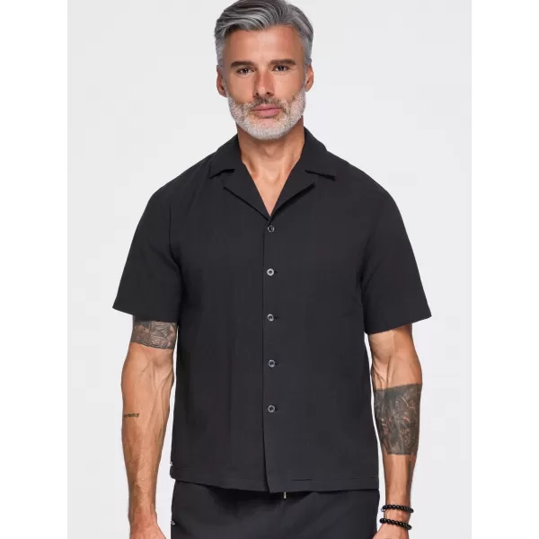  Pánska košeľa OMBRE OM-SHSS-0221 BLACK 