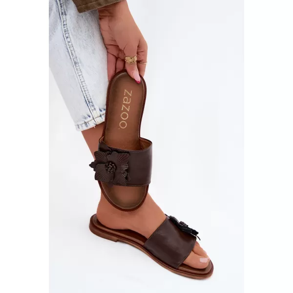  Dámske šľapky ZAZOO 40477 CHOCOLATE 