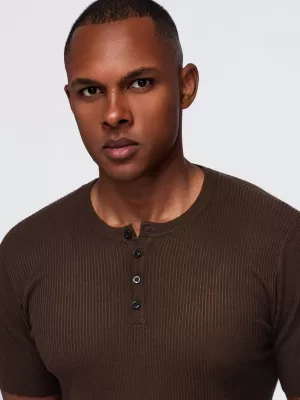 Pánske tričko OMBRE OM-TSCT-0304 BROWN