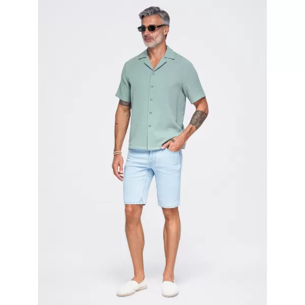  Pánska košeľa OMBRE OM-SHSS-0223 PASTEL GREEN 