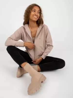 Dámska mikina BASIC FEEL GOOD B-002.65 DARK BEIGE