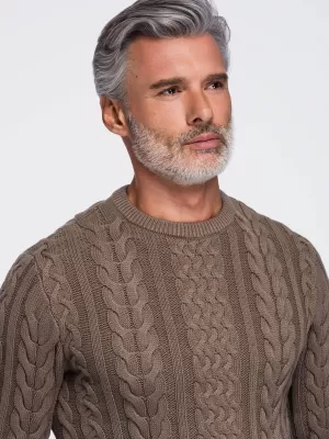Pánsky sveter OMBRE OM-SWSW-0191 BROWN