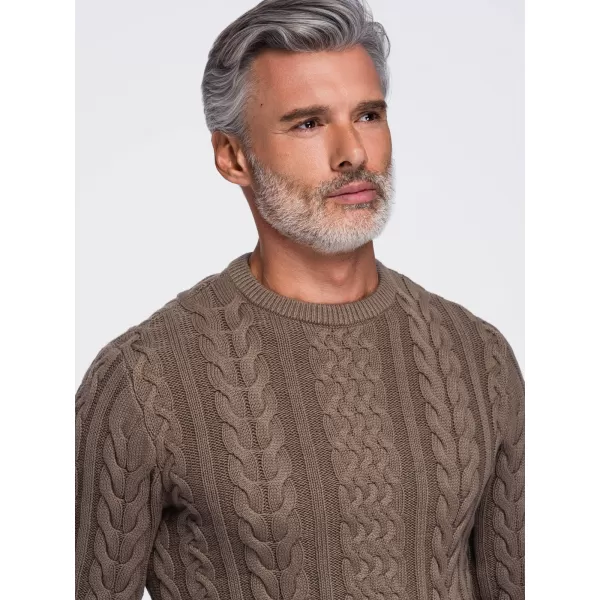  Pánsky sveter OMBRE OM-SWSW-0191 BROWN 