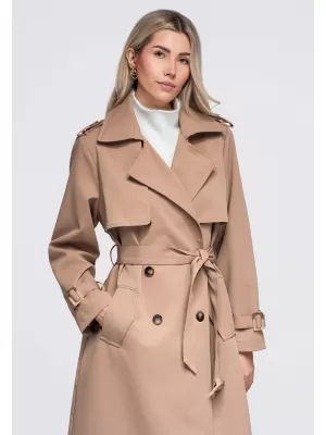 Dámsky kabát OMBRE OW-CT-E0003 BEIGE