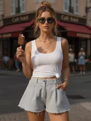 Dámske kraťasy DSTREET SY0534 SVETLO ŠEDÁ