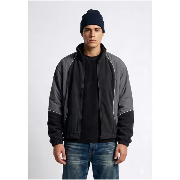  Pánska tepláková bunda URBAN CLASSICS TB8602-07652 BLACK/MAGNET 