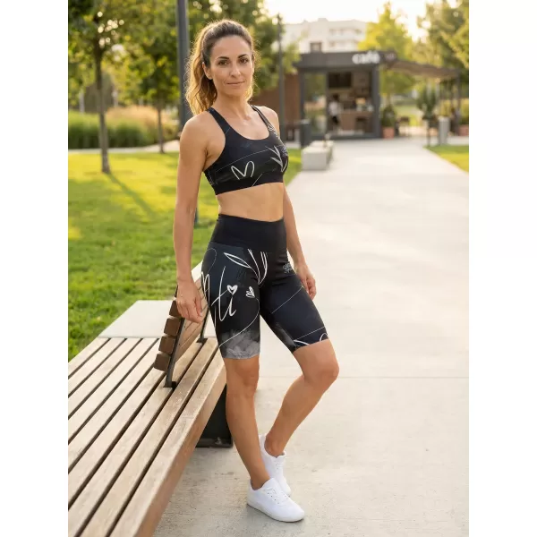  Dámske legíny nad kolená premium (nové veľkosti) ALTISPORT VOJ/ALW083LEG06 ČIERNOBIELA 